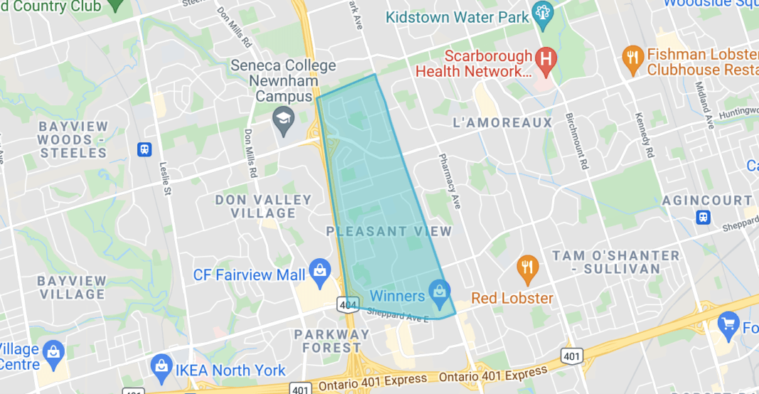 Pleasant View Toronto neighbourhood map